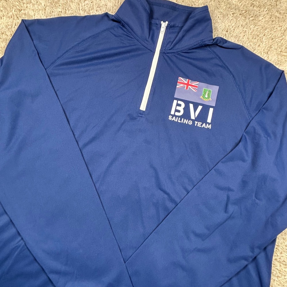 HIHO BVI Sailing Team Quarter Zip Mens XL Blue Pullover